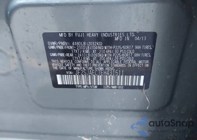 JF2SJAEC7EH431511: 43465223