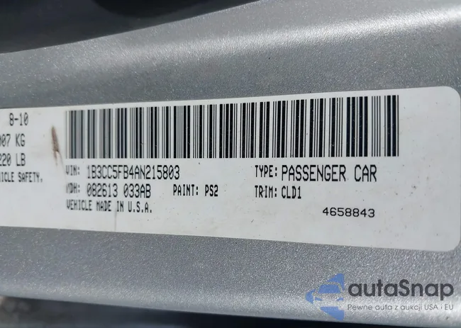 1B3CC5FB4AN215803: 43465304