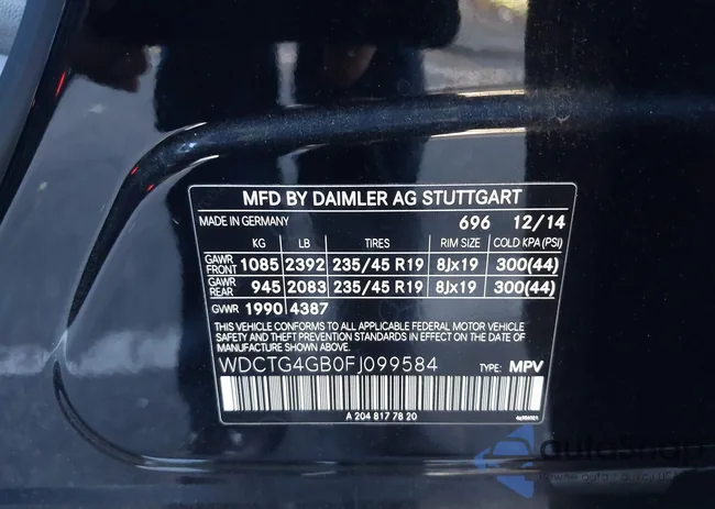 WDCTG4GB0FJ099584: 43465328