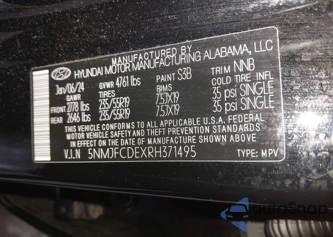 5NMJFCDEXRH371495: 43465337