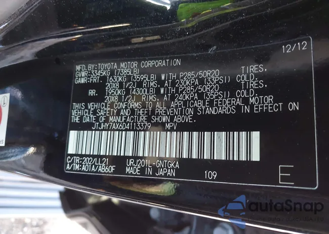 JTJHY7AX6D4113379: 43465476