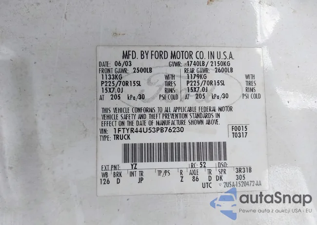 1FTYR44U53PB76230: 43466512