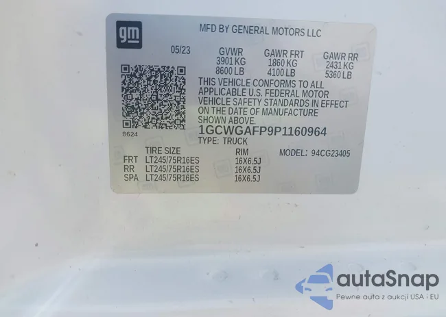 1GCWGAFP9P1160964: 43466603