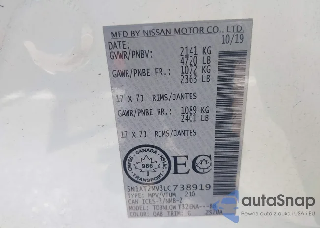 5N1AT2MV3LC738919: 43466770