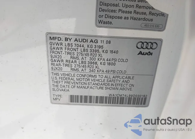 WA1CM74L99D030192: 43466814