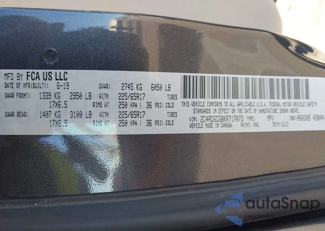 2C4RDGCG8KR717073: 43466881