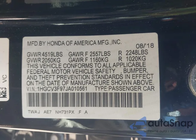 1HGCV3F97JA010561: 43466959