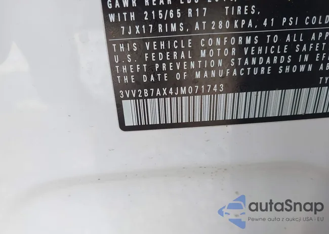 3VV2B7AX4JM071743: 43466984