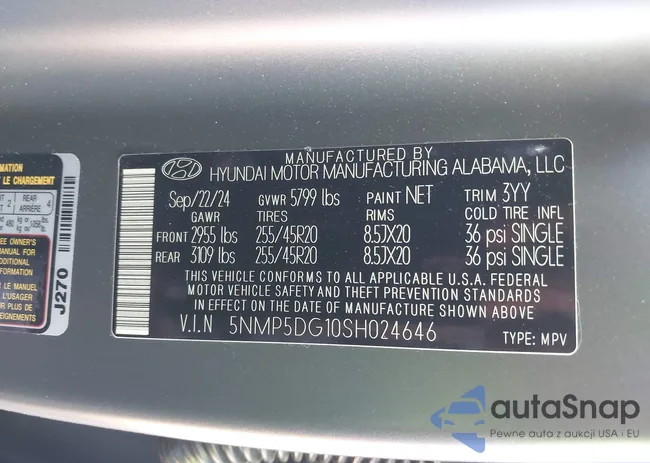 5NMP5DG10SH024646: 43466996