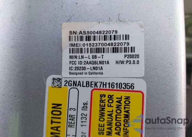 2GNALBEK7H1610356: 43467005