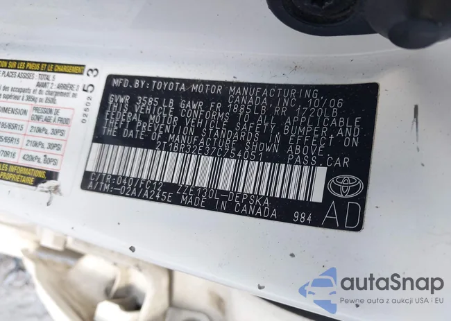 2T1BR32E37C754051: 43467028