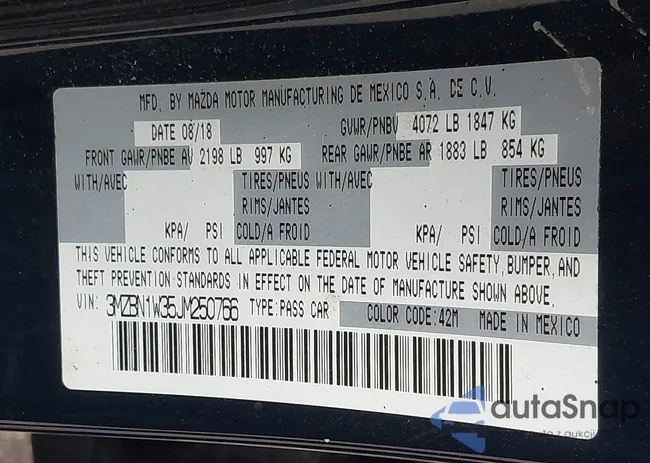 3MZBN1W35JM250766: 43467050