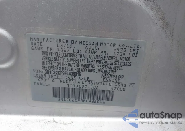 3N1CE2CP9FL438016: 43466159