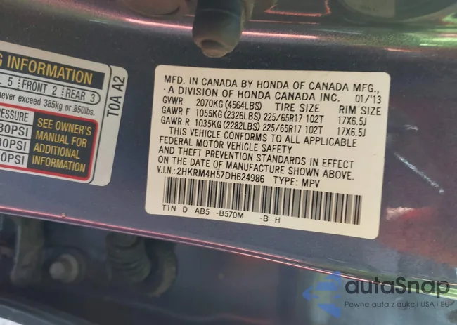 2HKRM4H57DH624986: 43466170