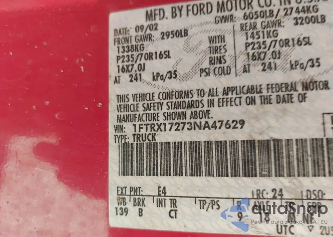 1FTRX17273NA47629: 43466273