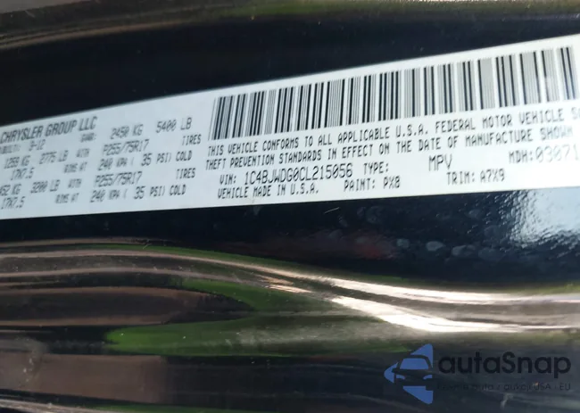 1C4BJWDG0CL215056: 43466284