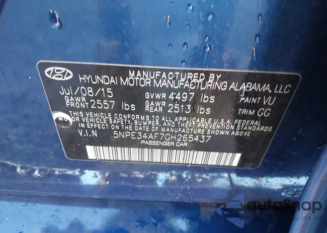 5NPE34AF7GH265437: 43466320