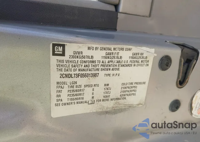 2CNDL73F056013987: 43466327