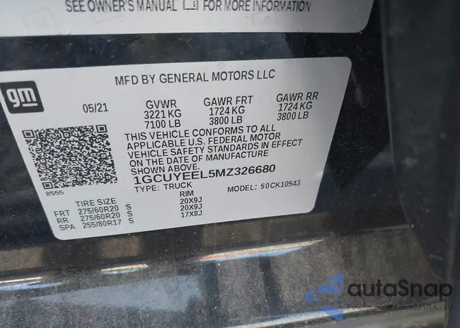 1GCUYEEL5MZ326680: 43466338