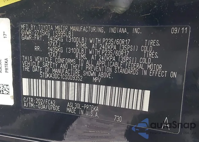 5TDKA3DC1CS009352: 43466378