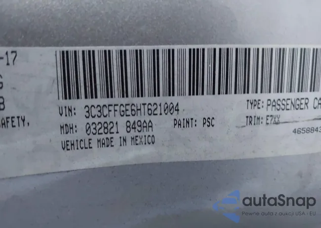 3C3CFFGE6HT621004: 43467467