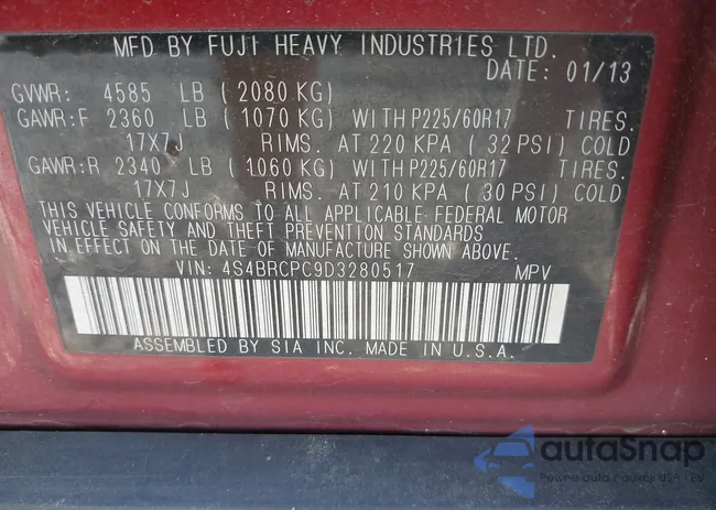 4S4BRCPC9D3280517: 43467500