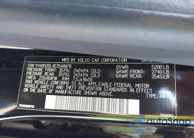 YV4952DLXE2548976: 43467533