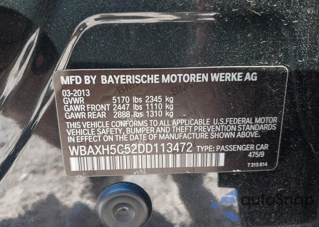 WBAXH5C52DD113472: 43467536