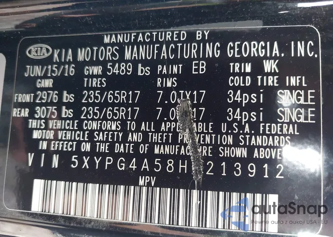 5XYPG4A58HG213912: 43467573