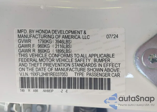 19XFL2H81RE037053: 43467747