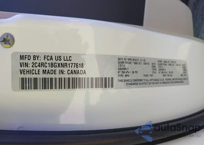 2C4RC1BGXNR177618: 43467759