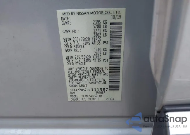 5N1AZ2DS7LN111987: 43467820