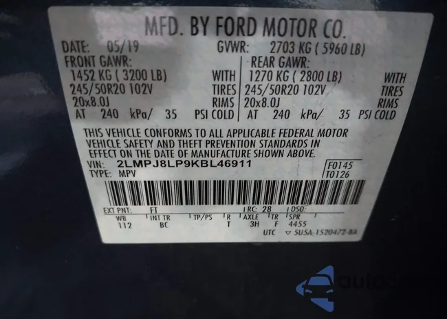 2LMPJ8LP9KBL46911: 43467850