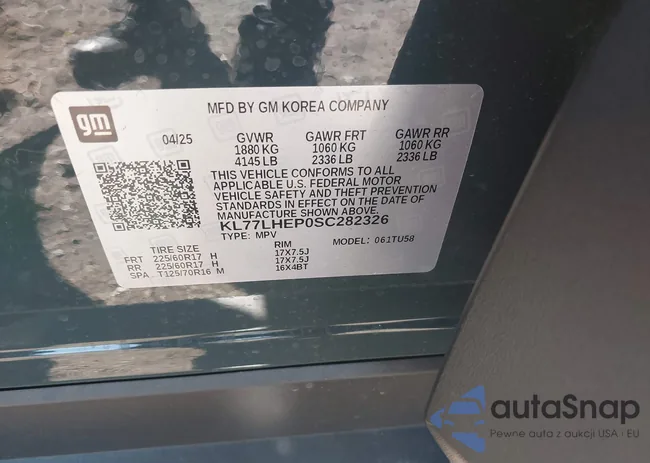 KL77LHEP0SC282326: 43467893