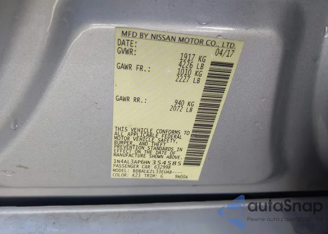 1N4AL3AP6HN354585: 43467951