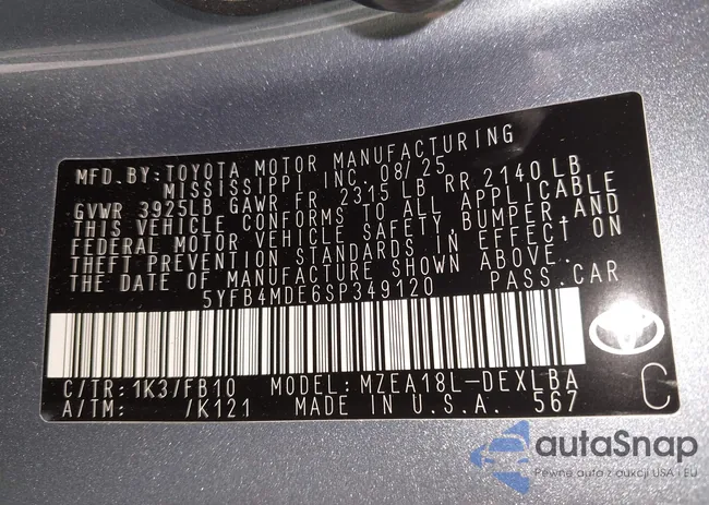 5YFB4MDE6SP349120: 43467995