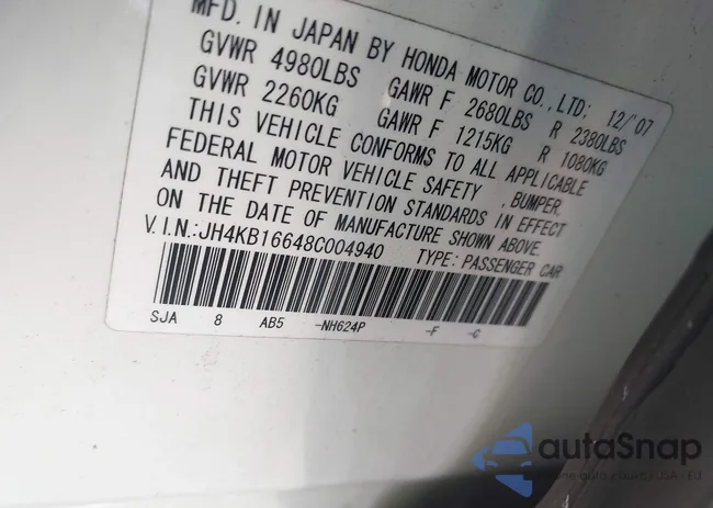 JH4KB16648C004940: 43468005