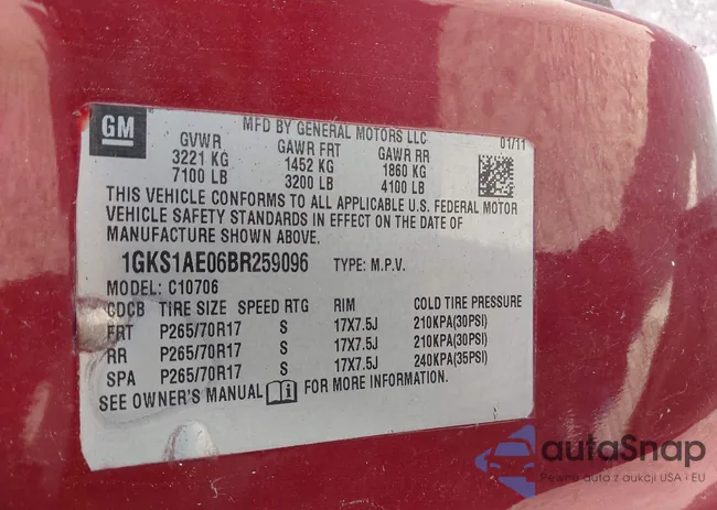 1GKS1AE06BR259096: 43467075