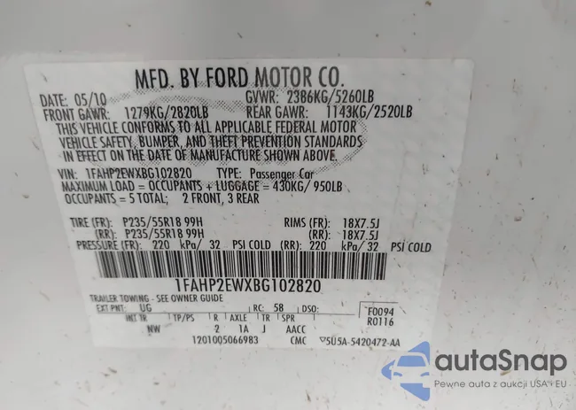 1FAHP2EWXBG102820: 43467216