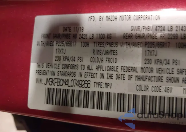 JM3KFBCM4L0749266: 43467315