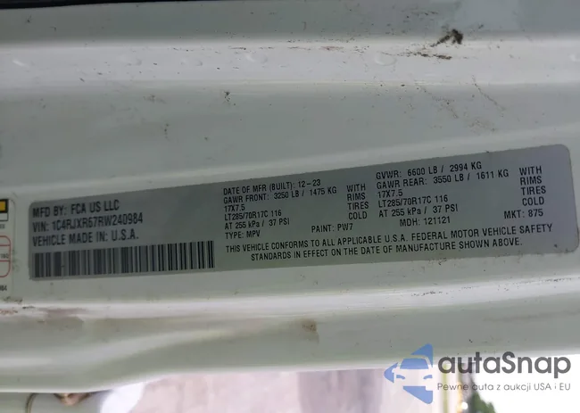 1C4RJXR67RW240984: 43467367