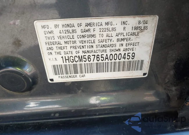 1HGCM56765A000459: 43467401