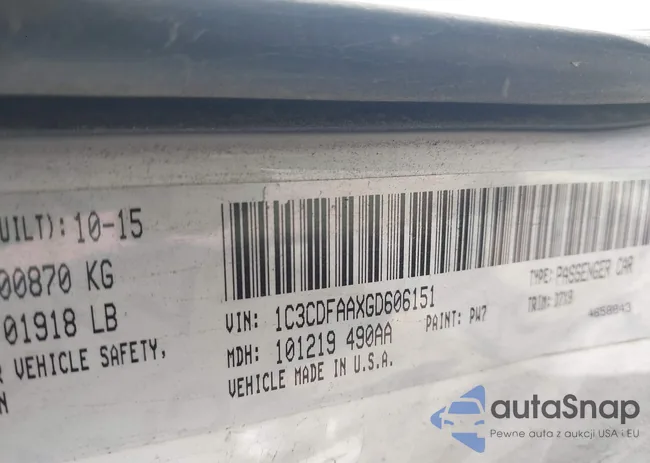 1C3CDFAAXGD606151: 43468481