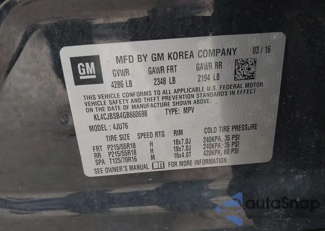 KL4CJBSB4GB660698: 43468657