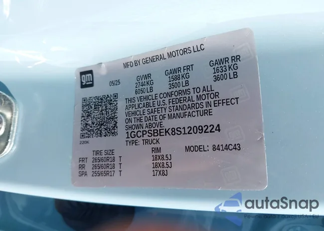 1GCPSBEK8S1209224: 43468682