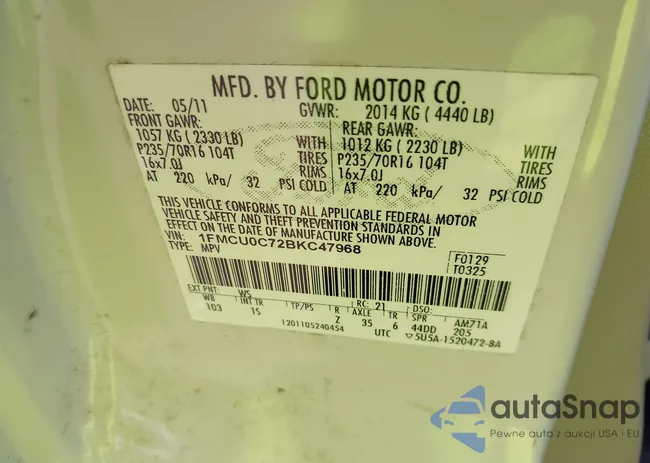 1FMCU0C72BKC47968: 43468748