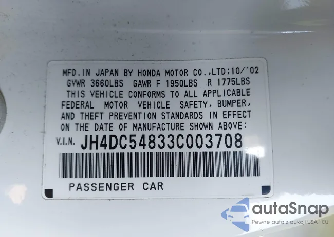 JH4DC54833C003708: 43468983