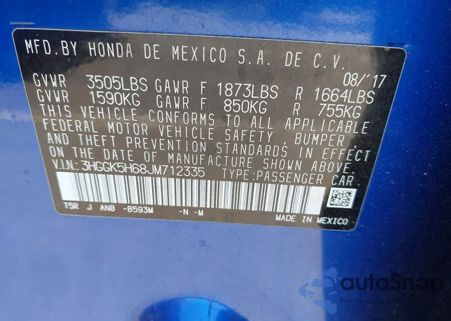 3HGGK5H68JM712335: 43468995