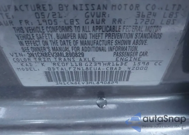 3N1CN8EV3ML890829: 43468152