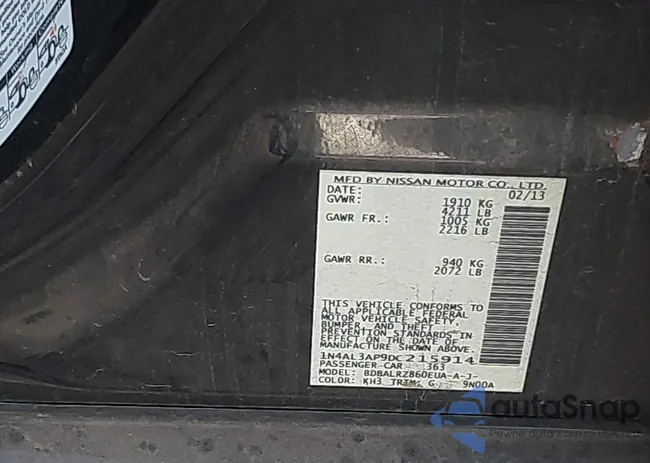 1N4AL3AP9DC215914: 43468181